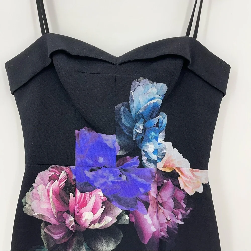 Black Halo 0 Clover Floral Black Sheath Dress 0231 Amoretti floral midi